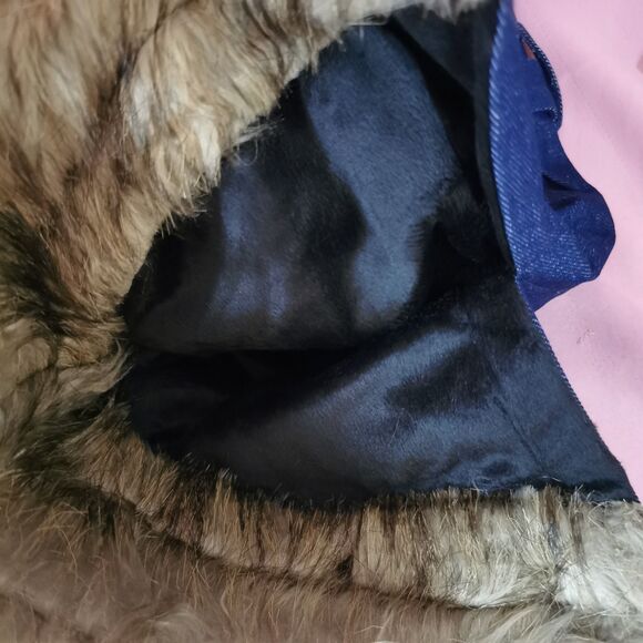 Vintage Y2K Denim Leg Warmers with Faux Fur Trim Rare Harajuku Kawaii Streetwear - Picture 10 of 12